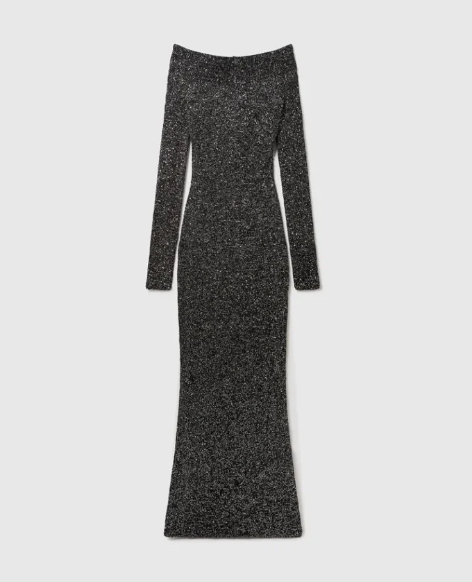 Sequin Off-Shoulder Floor-Length Dress Sequin Off-Shoulder Floor-Length Dress