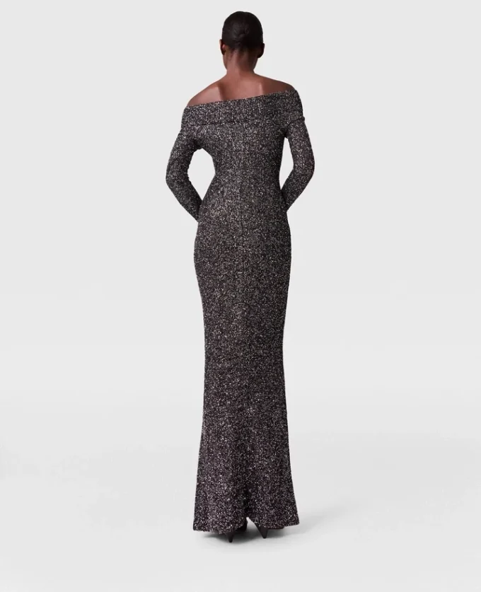 Sequin Off-Shoulder Floor-Length Dress Sequin Off-Shoulder Floor-Length Dress