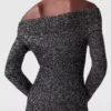 Sequin Off-Shoulder Floor-Length Dress Sequin Off-Shoulder Floor-Length Dress