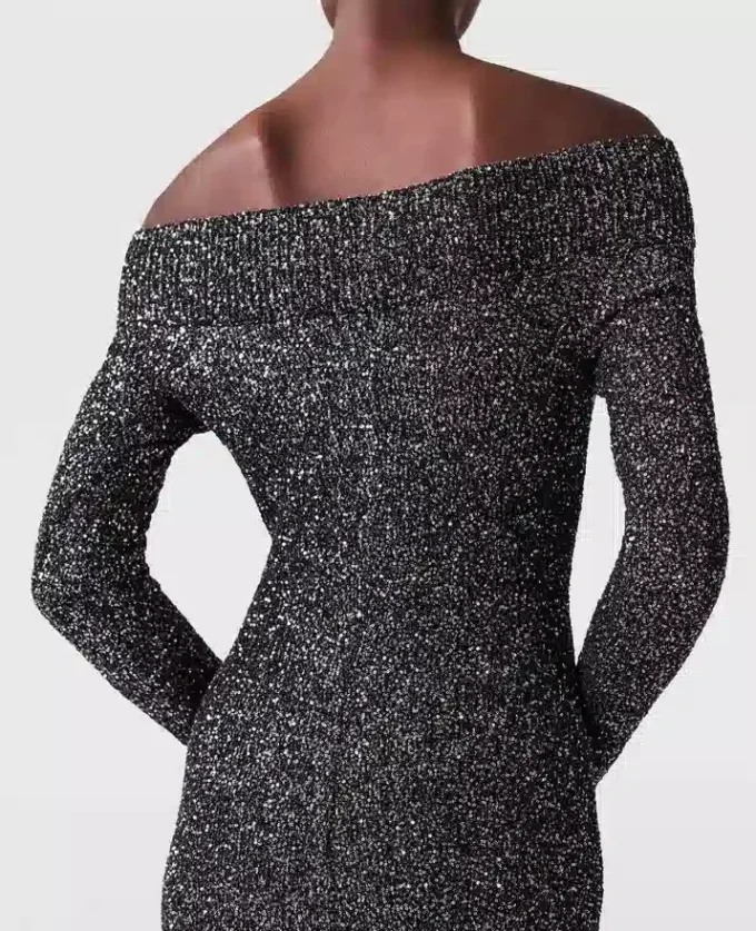 Sequin Off-Shoulder Floor-Length Dress Sequin Off-Shoulder Floor-Length Dress