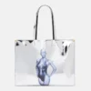Sexy Robot Graphic Mirrored Chrome-Effect Tote Bag
