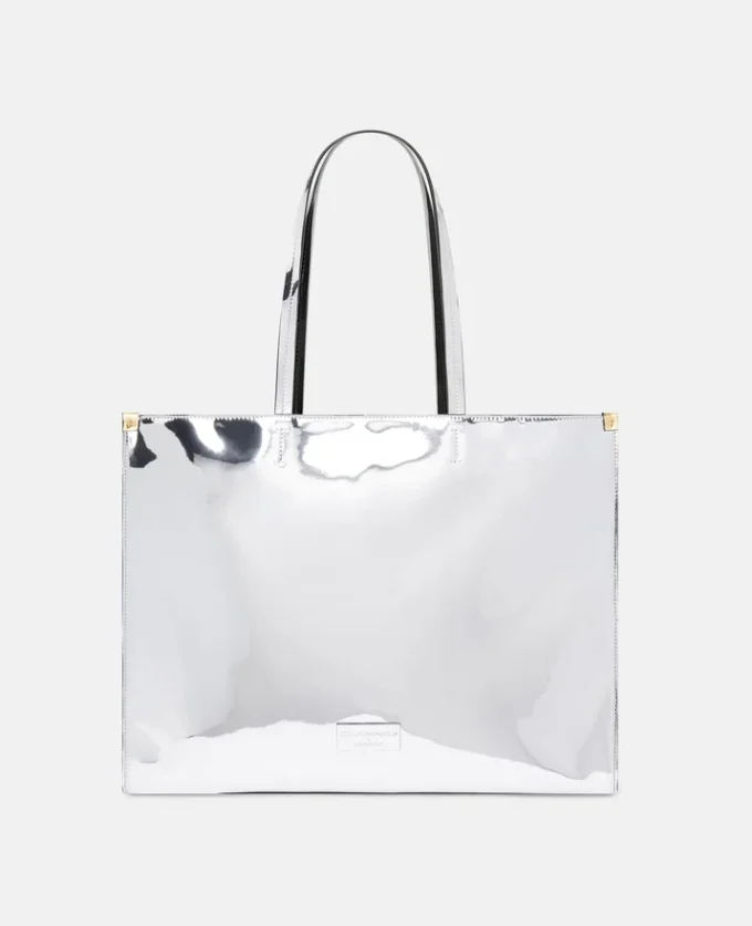 Sexy Robot Graphic Mirrored Chrome-Effect Tote Bag