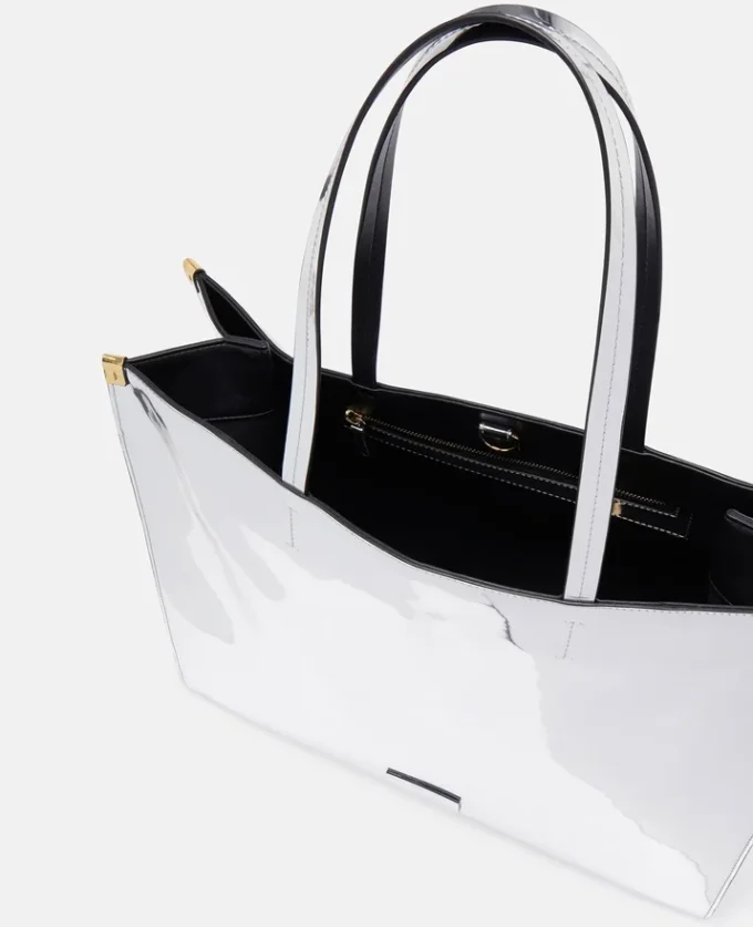Sexy Robot Graphic Mirrored Chrome-Effect Tote Bag