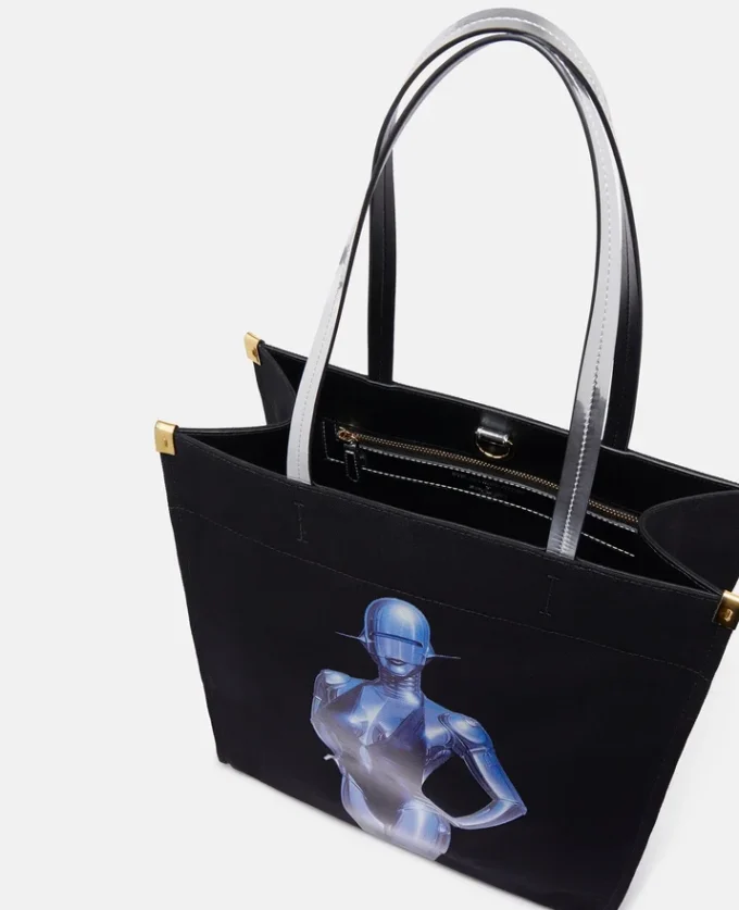 Sexy Robot Graphic Organic Cotton Canvas Tote Bag Sexy Robot Graphic Organic Cotton Canvas Tote Bag