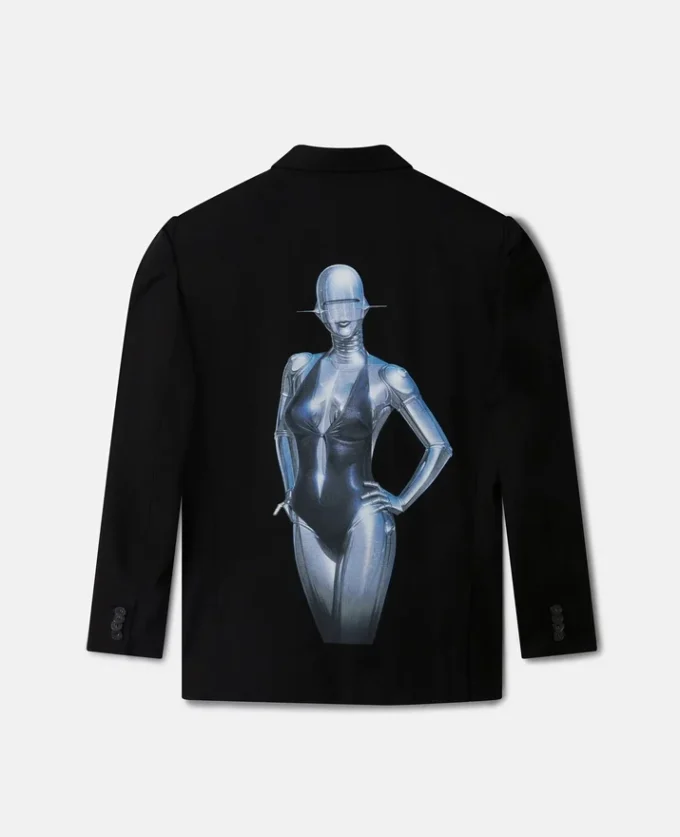 Sexy Robot Graphic Tuxedo-Lapel Blazer Sexy Robot Graphic Tuxedo-Lapel Blazer