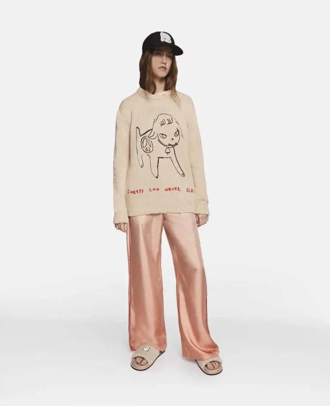 Sheep Embroidery Cotton Sweatshirt Sheep Embroidery Cotton Sweatshirt