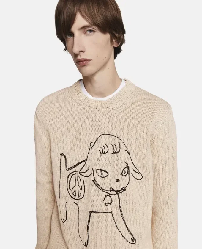 Sheep Embroidery Cotton Sweatshirt Sheep Embroidery Cotton Sweatshirt