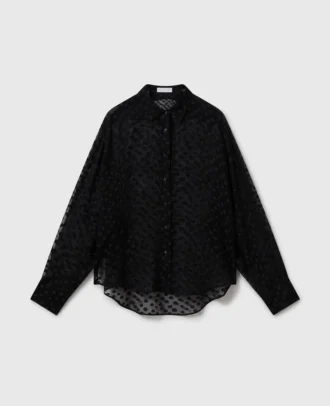 Sheer Polka Dot Chiffon Shirt Sheer Polka Dot Chiffon Shirt
