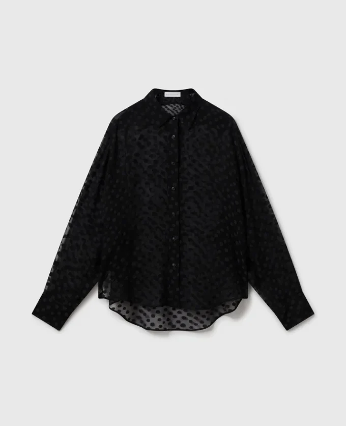 Sheer Polka Dot Chiffon Shirt Sheer Polka Dot Chiffon Shirt