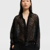 Sheer Polka Dot Chiffon Shirt Sheer Polka Dot Chiffon Shirt