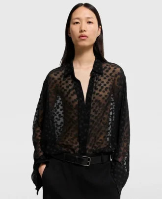Sheer Polka Dot Chiffon Shirt Sheer Polka Dot Chiffon Shirt