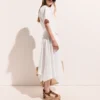 Short Sleeve Belted Midi Dress Short Sleeve Belted Midi Dress