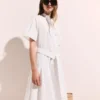 Short Sleeve Belted Midi Dress Short Sleeve Belted Midi Dress