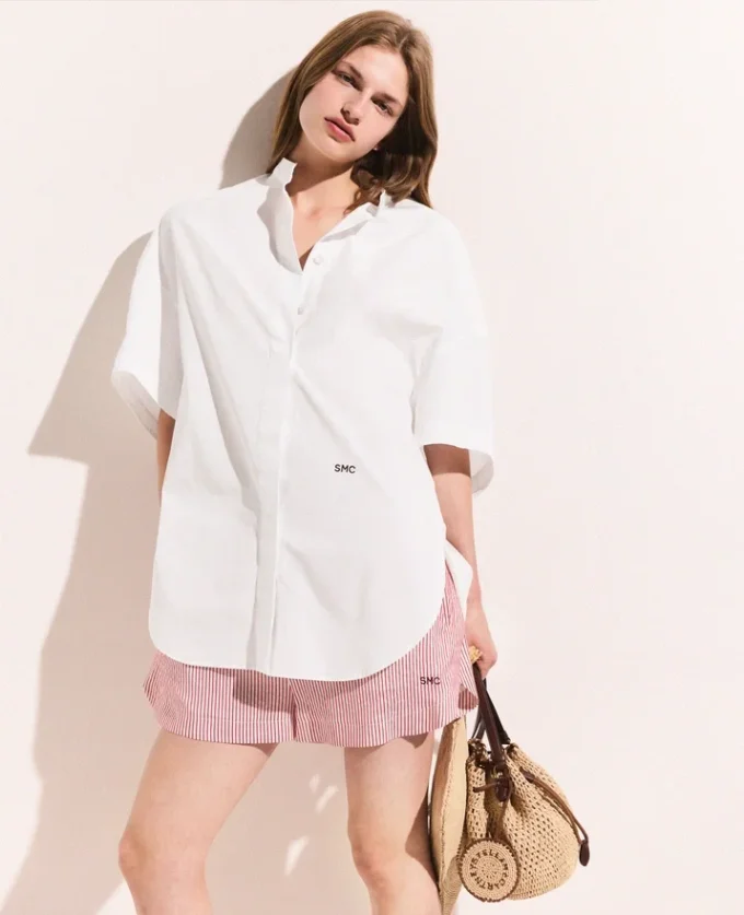 Short Sleeve Paneled Shirt Short Sleeve Paneled Shirt