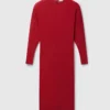 Shoulder Pad Long-Sleeved Midi Dress Shoulder Pad Long-Sleeved Midi Dress