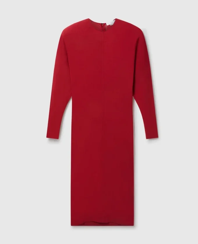 Shoulder Pad Long-Sleeved Midi Dress Shoulder Pad Long-Sleeved Midi Dress