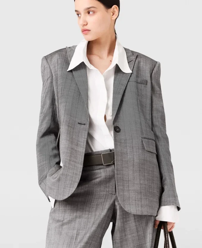 Single-Breasted Pinstripe Jacket Single-Breasted Pinstripe Jacket