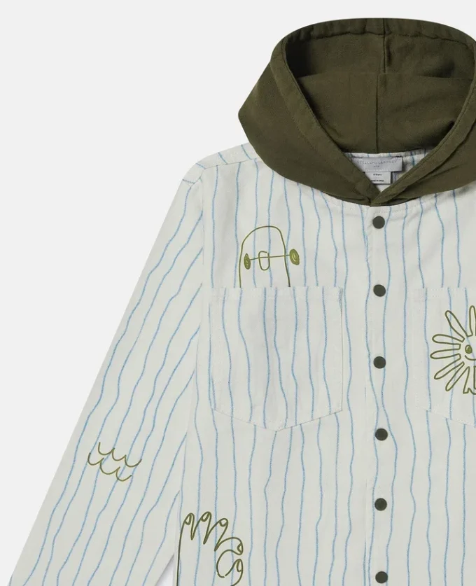 Skateboard Print Hooded Jacket