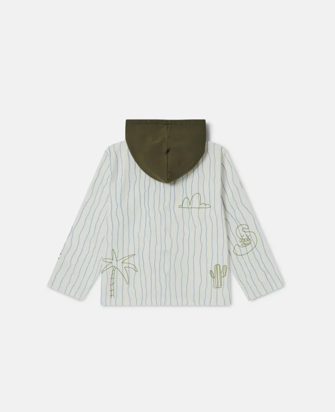 Skateboard Print Hooded Jacket