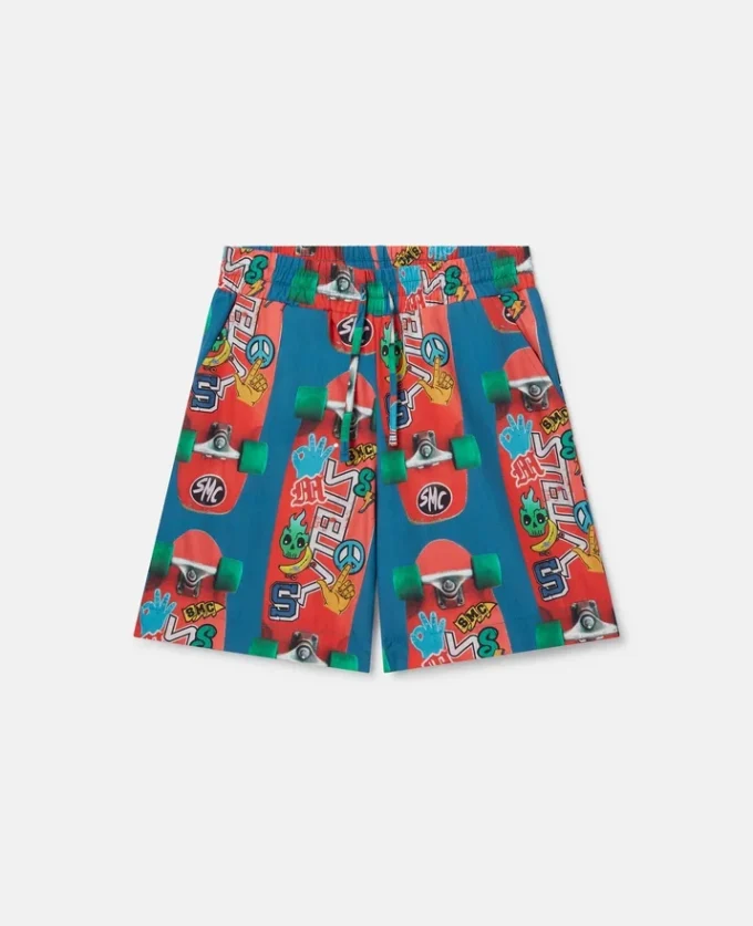 Skateboard Print Shorts Skateboard Print Shorts