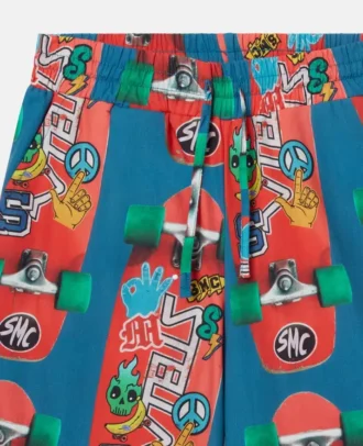 Skateboard Print Shorts