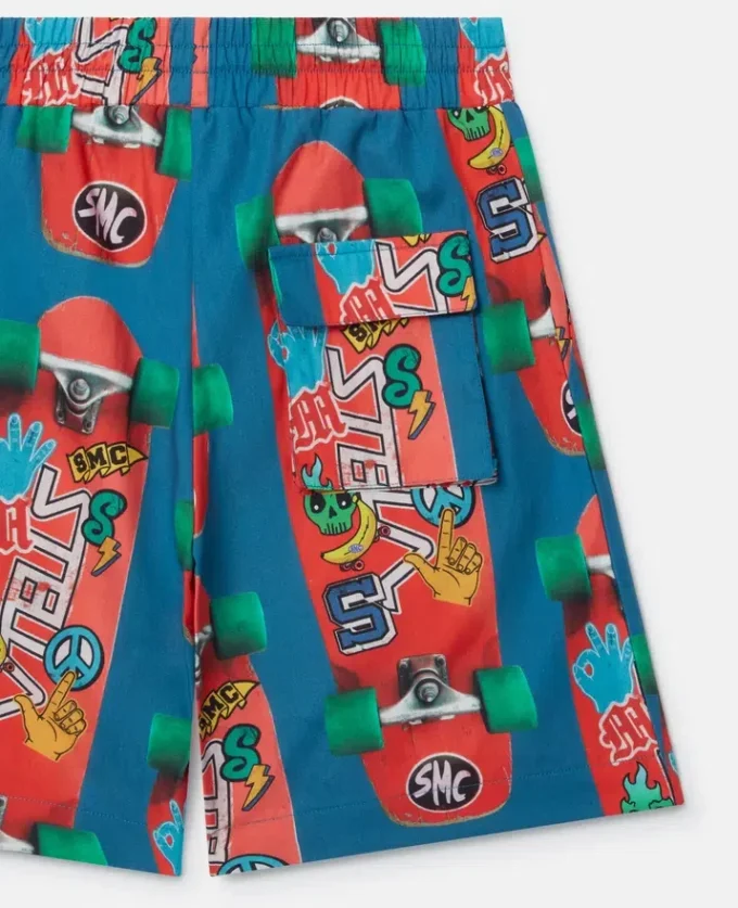 Skateboard Print Shorts Skateboard Print Shorts