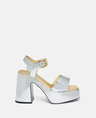 Skyla Double-Chromatic Mirrored Platform Sandals