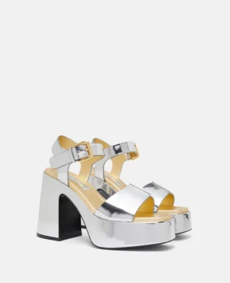 Skyla Double-Chromatic Mirrored Platform Sandals