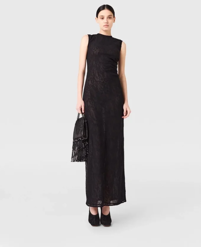 Sleeveless Crewneck Lace Midi Dress Sleeveless Crewneck Lace Midi Dress