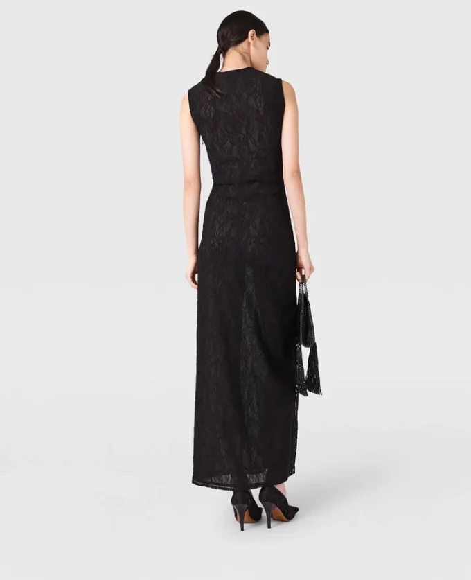 Sleeveless Crewneck Lace Midi Dress Sleeveless Crewneck Lace Midi Dress