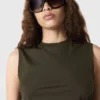 Sleeveless Crewneck Twist Mesh Midi Dress Sleeveless Crewneck Twist Mesh Midi Dress