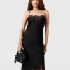 Sleeveless Lace Satin Midi Dress Sleeveless Lace Satin Midi Dress
