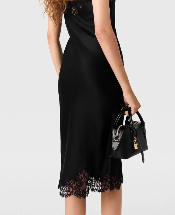 Sleeveless Lace Satin Midi Dress Sleeveless Lace Satin Midi Dress