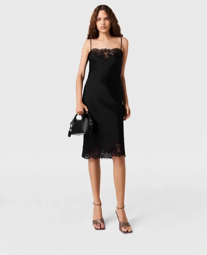 Sleeveless Lace Satin Midi Dress Sleeveless Lace Satin Midi Dress