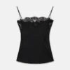 Sleeveless Lace Satin Top Sleeveless Lace Satin Top