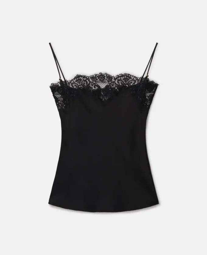 Sleeveless Lace Satin Top Sleeveless Lace Satin Top