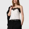 Sleeveless Lace Satin Top Sleeveless Lace Satin Top