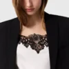 Sleeveless Lace Satin Top Sleeveless Lace Satin Top