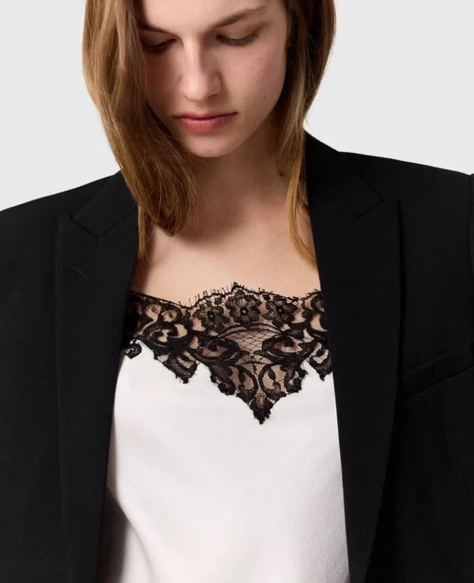 Sleeveless Lace Satin Top Sleeveless Lace Satin Top