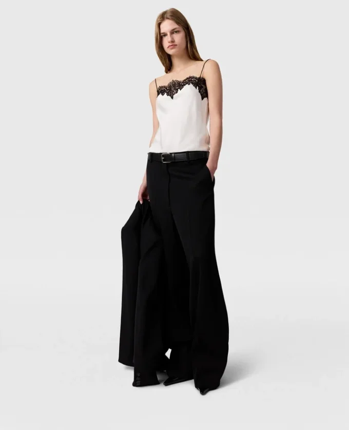 Sleeveless Lace Satin Top Sleeveless Lace Satin Top