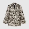 Slim-Fit Double-Breasted Cloud Leopard Blazer Slim-Fit Double-Breasted Cloud Leopard Blazer