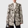 Slim-Fit Double-Breasted Cloud Leopard Blazer Slim-Fit Double-Breasted Cloud Leopard Blazer