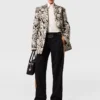 Slim-Fit Double-Breasted Cloud Leopard Blazer Slim-Fit Double-Breasted Cloud Leopard Blazer