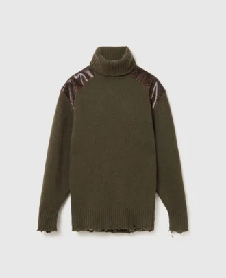 Snake Panel Turtleneck Sweater