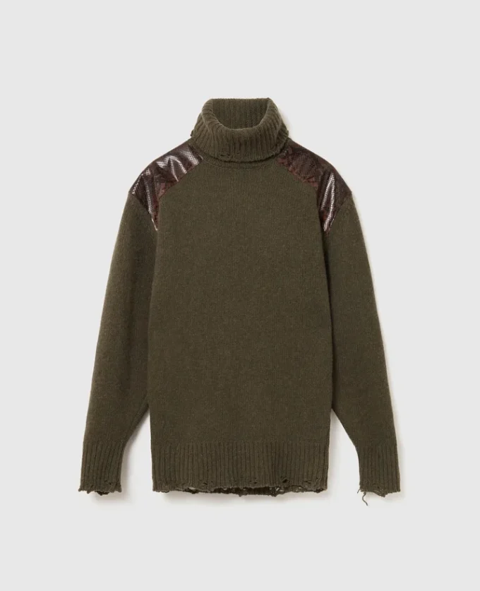 Snake Panel Turtleneck Sweater Snake Panel Turtleneck Sweater