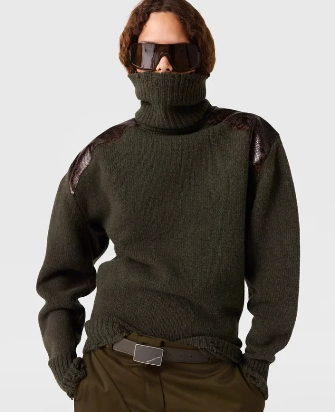 Snake Panel Turtleneck Sweater Snake Panel Turtleneck Sweater