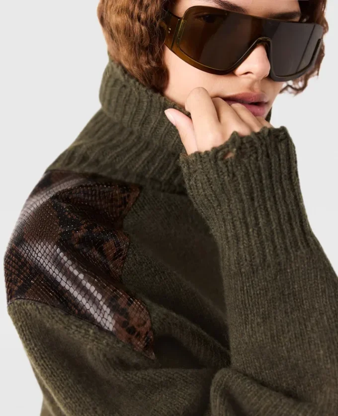 Snake Panel Turtleneck Sweater Snake Panel Turtleneck Sweater