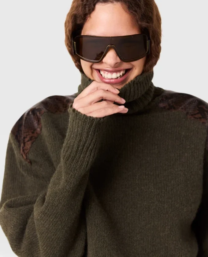 Snake Panel Turtleneck Sweater Snake Panel Turtleneck Sweater