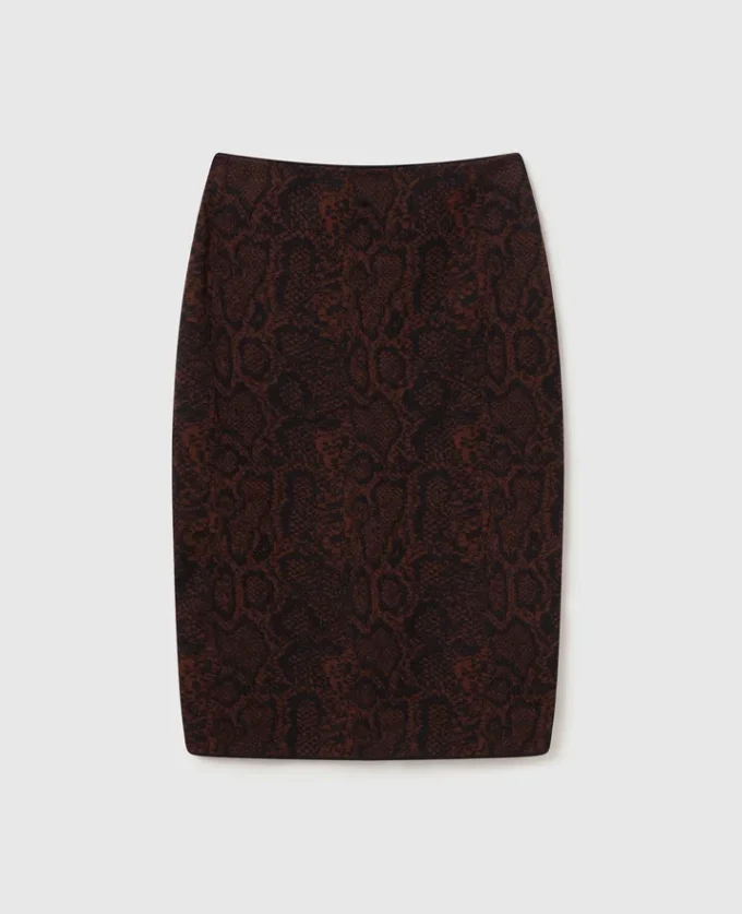 Snake Print Knit Midi Skirt Snake Print Knit Midi Skirt