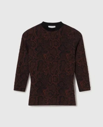 Snake Print Long-Sleeve Sweater
